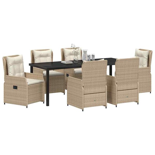 vidaXL Conjunto de Comedor de Jard&iacute;n 7 pcs Beige y Gris Claro