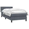vidaXL Cama box spring con colch&oacute;n terciopelo gris oscuro 80x210 cm
