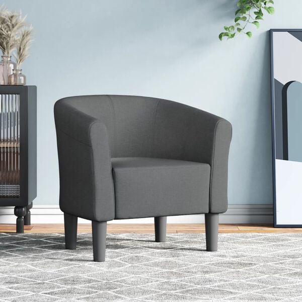 vidaXL Sillón de tela gris oscuro