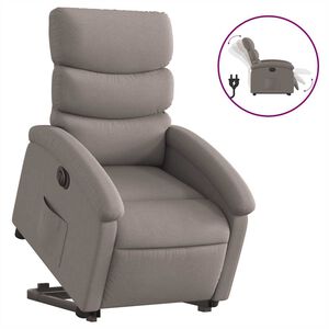 vidaXL Sill&oacute;n el&eacute;ctrico reclinable elevable de tela gris taupe