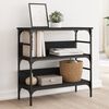 vidaXL Mesa consola madera de ingenier&iacute;a negra 75x32x75 cm