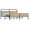 vidaXL Estructura de cama sin colch&oacute;n metal roble Sonoma 183x213 cm