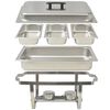 vidaXL Set calentador de comida para buffet 3 piezas acero inoxidable