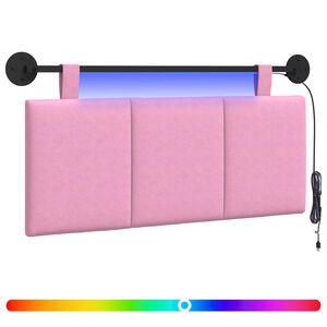 vidaXL Cabecero colgante Con luz LED Rosa Tela