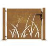 vidaXL Puerta de jardín 100x75 cm de acero corten con diseño de hierba