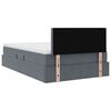 vidaXL Cama con almacenamiento y LED Gris oscuro 120 x 200 cm