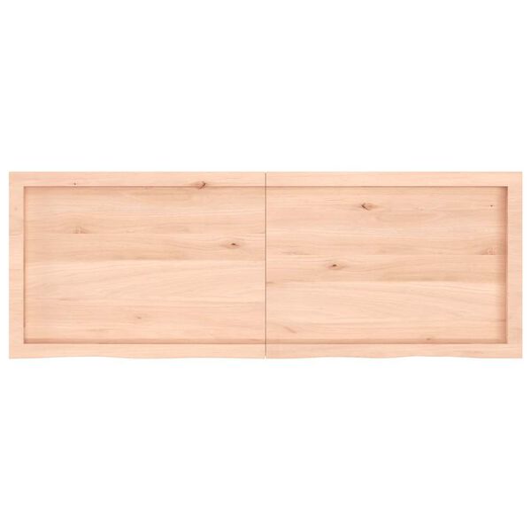 vidaXL Encimera de ba&ntilde;o madera maciza sin tratar 140x50x(2-4) cm