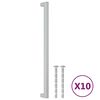 vidaXL Tiradores para armarios 10 uds acero inoxidable plateado 320 mm