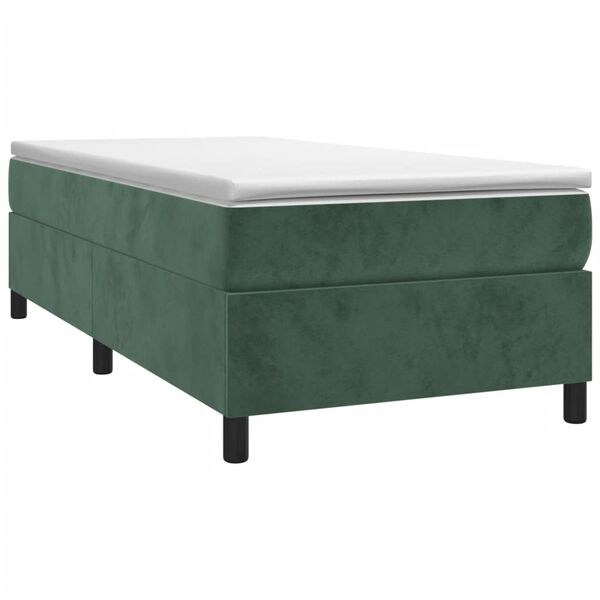vidaXL Estructura de cama con somier terciopelo verde oscuro 90x200cm