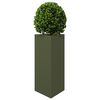 vidaXL Jardineras triangulares 2 uds acero verde oliva 40x34,5x70 cm