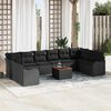 vidaXL Conjunto de sof&aacute;s de jard&iacute;n 11 pcs Negro rat&aacute;n sint&eacute;tico