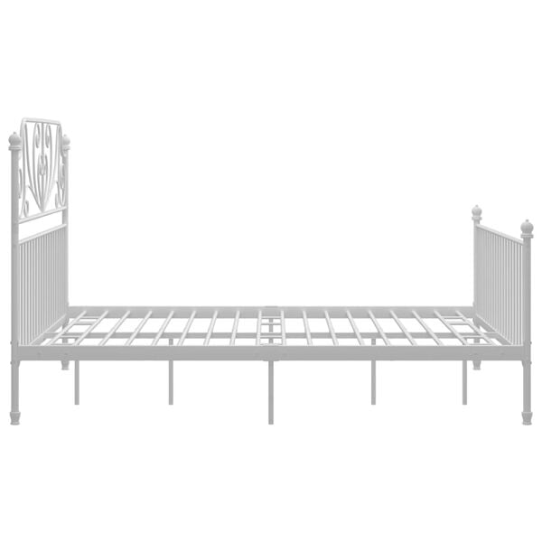 vidaXL Estructura cama con cabecero sin colch&oacute;n metal blanco 140x200cm