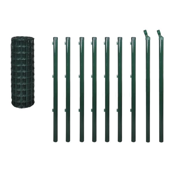 vidaXL Set de euro valla acero verde 10x0,8 m
