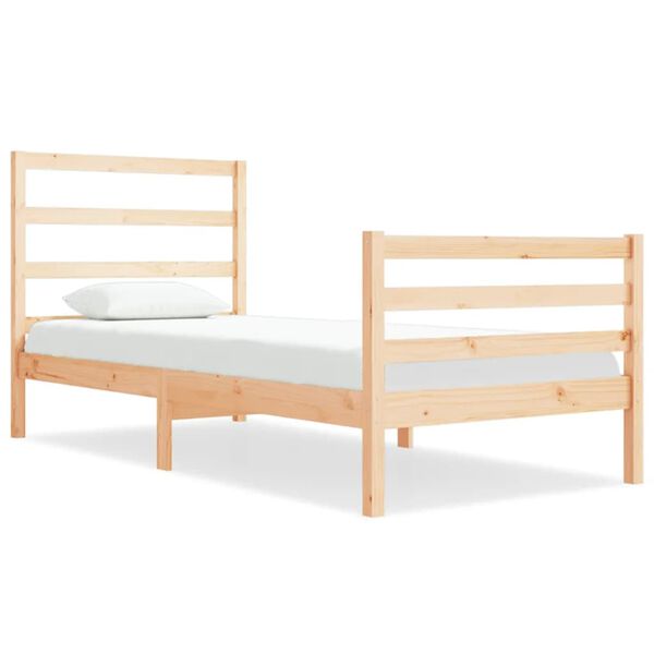 vidaXL Estructura de cama madera maciza de pino 90x190 cm