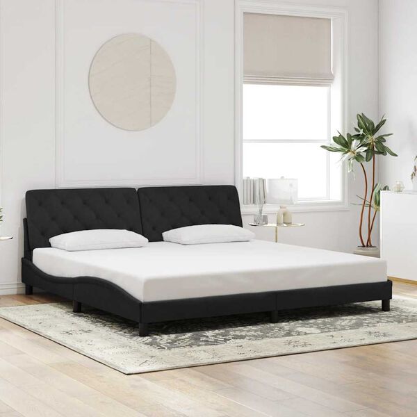 vidaXL Estructura cama sin colch&oacute;n terciopelo negro 200x200 cm