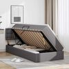 vidaXL Cama con almacenamiento y LED Gris 90 x 190 cm Cuero sint&eacute;tico