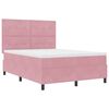 vidaXL Cama Box Spring LED con colch&oacute;n Rosa 160 x 200 cm Terciopelo