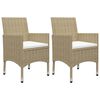 vidaXL Muebles de jardín 3 piezas ratán sintético y vidrio beige
