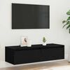 vidaXL Mueble de TV con luces LED roble negro 100X35,5x25 cm