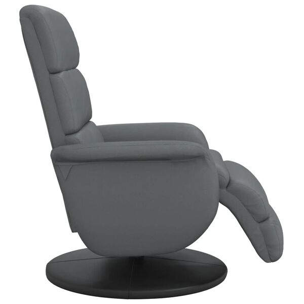 vidaXL Sill&oacute;n reclinable con reposapi&eacute;s cuero sint&eacute;tico gris