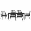 vidaXL Conjunto de Comedor de Jard&iacute;n 7 pcs Negro rat&aacute;n sint&eacute;tico