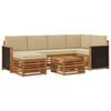 vidaXL Conjunto de sof&aacute;s de exterior 6 uds. Natural