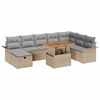 vidaXL Conjunto de sof&aacute;s de jard&iacute;n 9 uds. Beige rat&aacute;n sint&eacute;tico