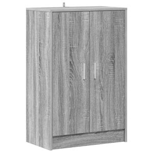 vidaXL Zapatero de madera contrachapada gris Sonoma 60x35x92 cm