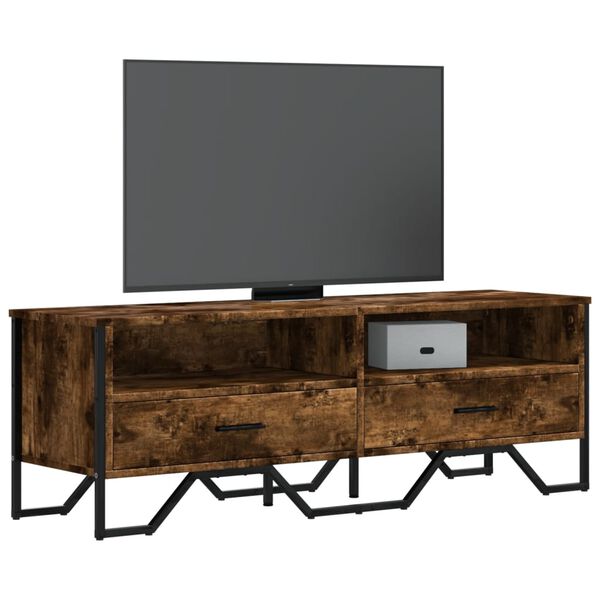 vidaXL Mueble de TV madera de ingenier&iacute;a roble ahumado 122x34x41 cm