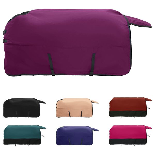 vidaXL Manta para Caballo Verde Oscuro y Negro 115 cm Poli&eacute;ster