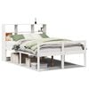 vidaXL Cama con estanter&iacute;a sin colch&oacute;n madera maciza blanca 120x200 cm
