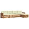 vidaXL Conjunto de sof&aacute;s de exterior 5 uds. Natural y Crema