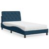 vidaXL Cama con colch&oacute;n terciopelo azul 100x200 cm