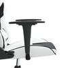 vidaXL Silla gaming de masaje cuero sint&eacute;tico blanco y negro