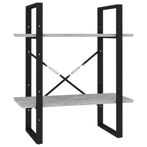 vidaXL Estanter&iacute;a de 2 niveles contrachapada gris hormig&oacute;n 60x30x70 cm