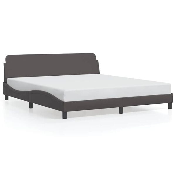 vidaXL Estructura de cama Dover cuero sint&eacute;tico gris 180x200 cm
