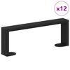 vidaXL Patas de Muebles 12 pcs Negro 28,1 x 4 x 10 mm Hierro