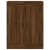 vidaXL Aparador alto madera contrachapada marr&oacute;n roble 69,5x34x180 cm