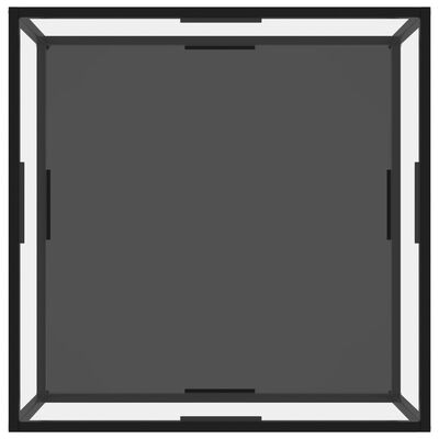 vidaXL Mesa de centro vidrio templado transparente y negro 80x80x35 cm