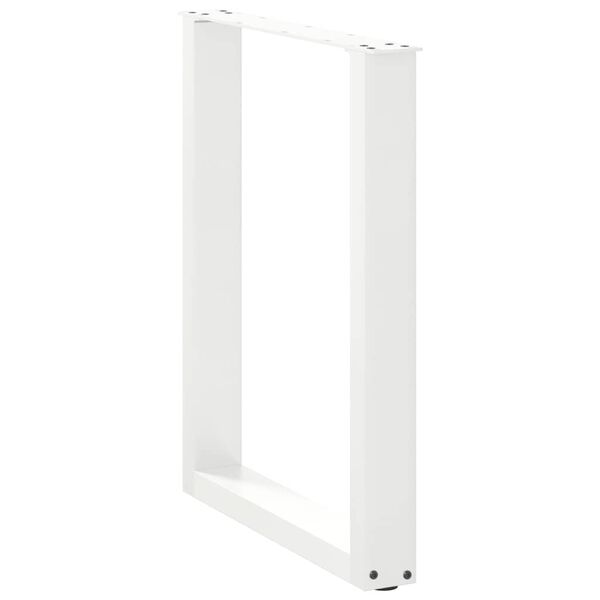 vidaXL Patas para mesa de comedor en forma de U (2 unidades), color blanco, 70 x (72-73) cm, acero