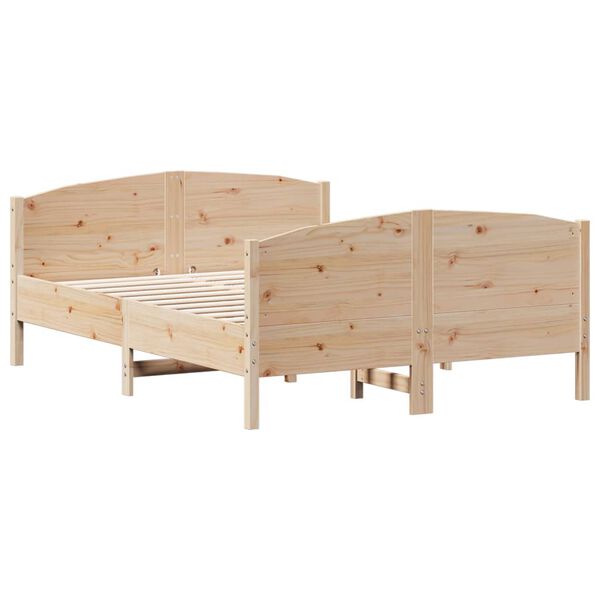 vidaXL Estructura de cama sin colch&oacute;n madera maciza de pino 135x190 cm