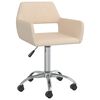 vidaXL Sillas de comedor giratorias 4 unidades tela crema