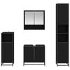 vidaXL Juego de muebles de ba&ntilde;o 4 pcs Roble Negro Madera de ingenier&iacute;a