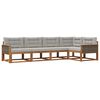 vidaXL Conjunto de sof&aacute;s de exterior 5 pcs Natural y Gris Claro