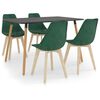 vidaXL Juego de comedor 5 piezas verde oscuro