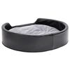 vidaXL Cama para perros felpa y cuero sint&eacute;tico negro gris 79x70x19 cm