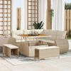 vidaXL Conjunto de sof&aacute; de jard&iacute;n 8 pcs Beige y Crema rat&aacute;n sint&eacute;tico
