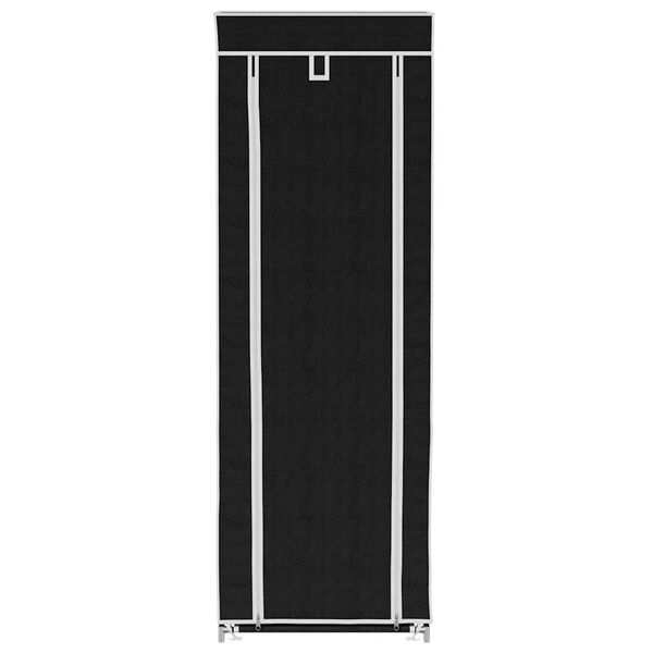 vidaXL Zapatero de tela con cubierta negro 57x29x162 cm