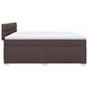 vidaXL Cama box spring con colch&oacute;n tela marr&oacute;n oscuro 200x200 cm