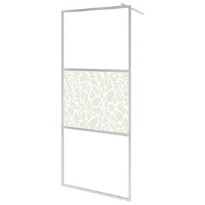 vidaXL Mampara de ducha accesible vidrio ESG dise&ntilde;o piedras 115x195 cm